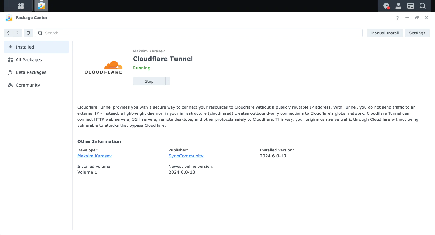 DSM Cloudflare Tunnel